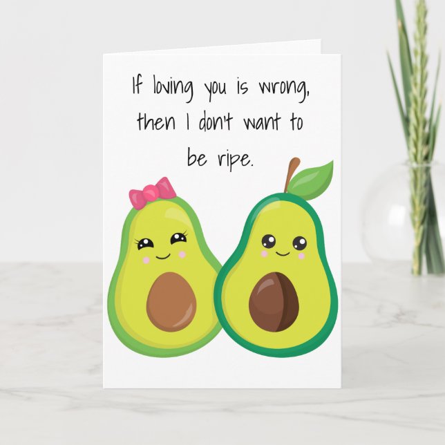 Tarjeta Si te ama aguacate Funny Aniversario de San Valent (Anverso)