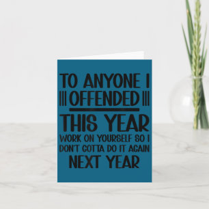 Tarjeta Si te ofendí trabaja en resolución de año nuevo di