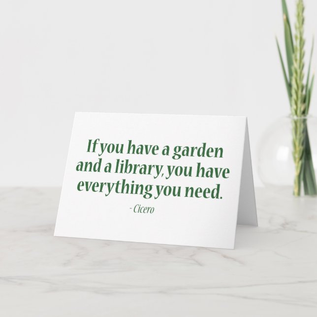 Tarjeta Si Tienes Jardín Y Biblioteca (Anverso)