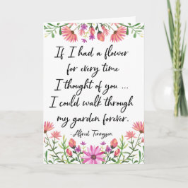 Tarjeta Si tuviera una flor pensando en ti