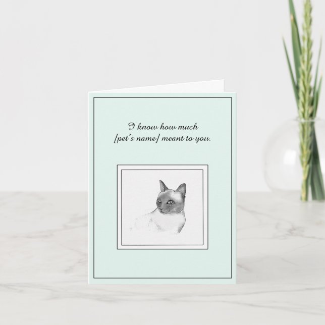 Tarjeta siamesa de simpatía para gatos (Anverso)