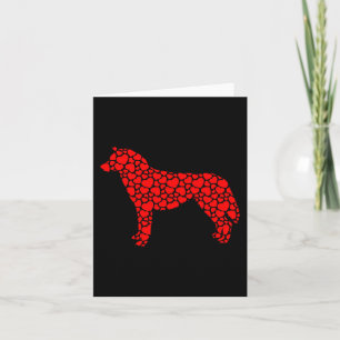 Tarjeta Siberian Husky Dog Cute Silhouette Heart Valentine