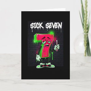 Tarjeta Sick Seven 67 Meme Disfraz de Halloween Divertido