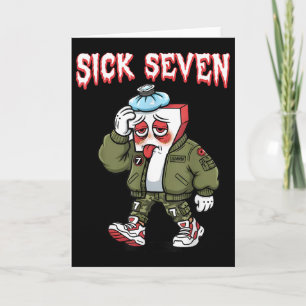 Tarjeta Sick Seven 67 Meme Divertido Gen Alpha Jerga Brain