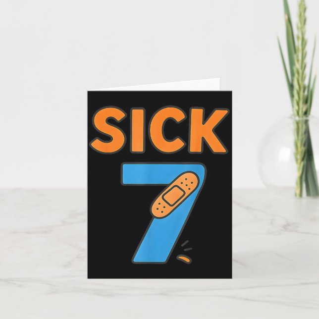Tarjeta Sick Seven Meme Tee Six Seven Fun Wordplay  (Anverso)