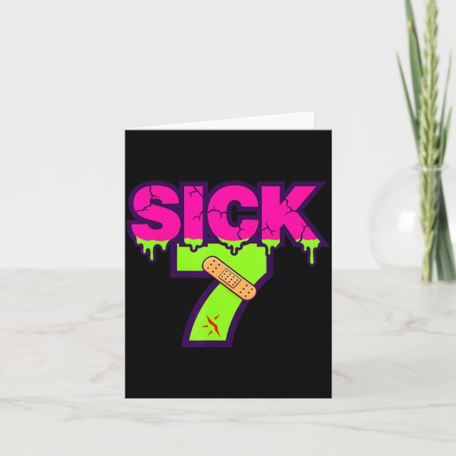Tarjeta Sick Seven Meme Tee Six Seven Fun Wordplay Drip  (Anverso)