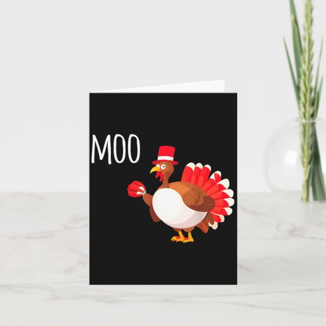 Tarjeta Side Eye Moo Turkey Funny Thanksgiving Autumn Fall (Anverso)