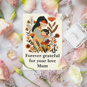 Tarjeta Siempre agradecida Mamá Amor de Madre e Hija Flora