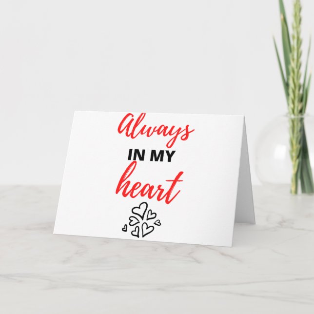 Tarjeta Siempre en mi corazón negro (Anverso)