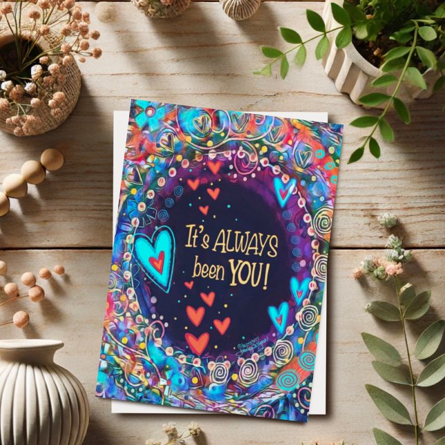Tarjeta Siempre has sido tu Bonito Blue Floral Valentine (Subido por el creador)