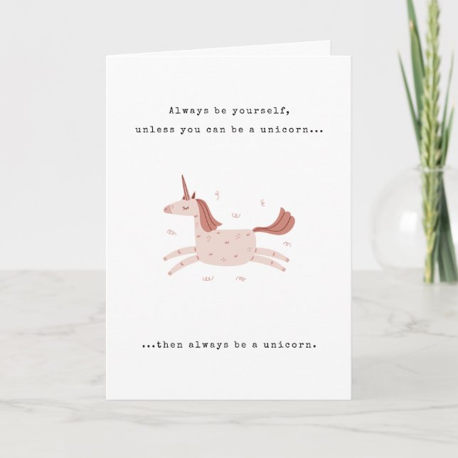 Tarjeta Siempre sé un cumpleaños de Unicornio (Anverso)
