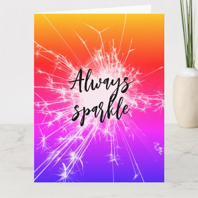 Tarjeta Siempre Sparkong Motivational Pink, Purple naranja (Anverso)