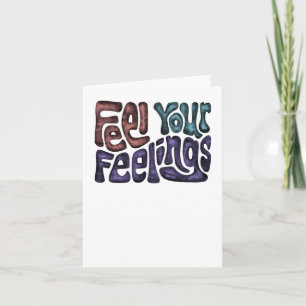 Tarjeta Siente tus sentimientos Pegatina de arte de palabr