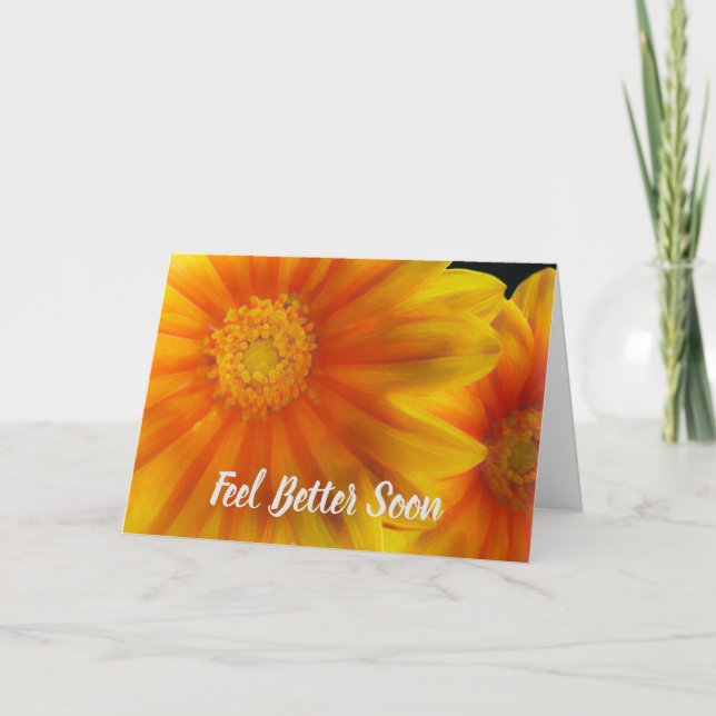 Tarjeta Siéntete mejor pronto con la Naranja Gazania (Anverso)