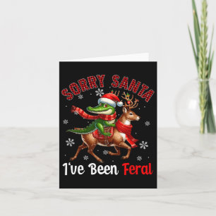 Tarjeta Siento haber sido Feral Xmas Santa Alligator Ridin