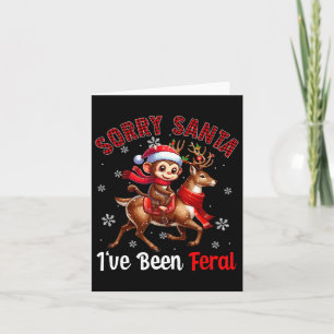 Tarjeta Siento haber sido Navidades Feral Santa Monkey Rid