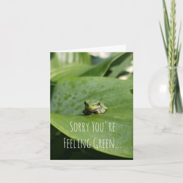 Tarjeta Siento que te sientas verde... mejor carta. (Anverso)