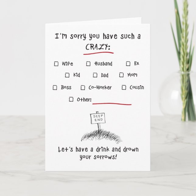 Tarjeta Siento que tengas tanta LOCURA... ¡Mira uno! (Anverso)