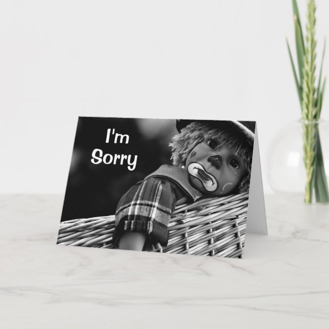 Tarjeta Siento Triste Cara Por Favor Perdóname (Anverso)