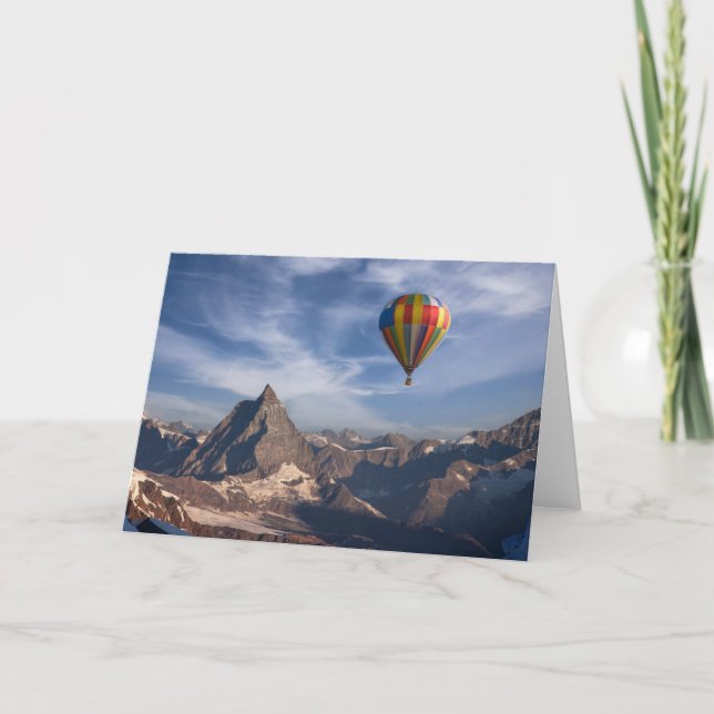 Tarjeta Sierra | Alpes suizos en globo aerostático (Anverso)