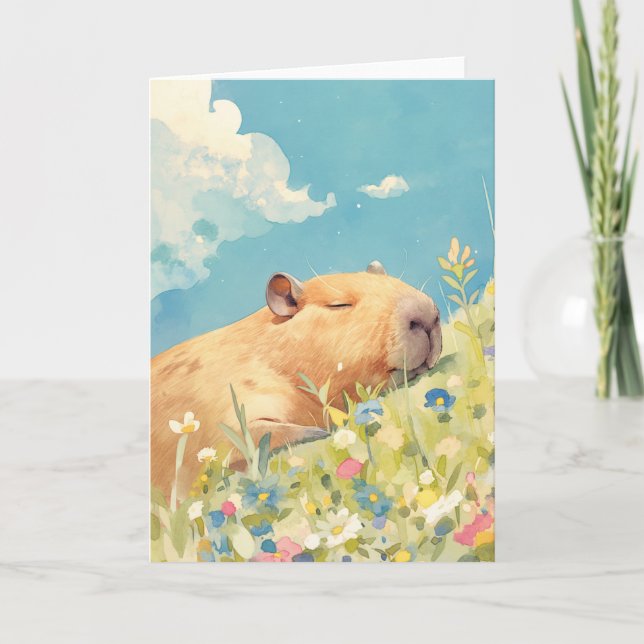 Tarjeta Siesta de Capibara (Anverso)