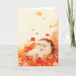 Tarjeta Siesta de Otoño del Erizo
