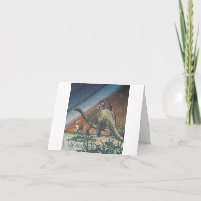 Tarjeta Siesta del dinosaurio - (Anverso)