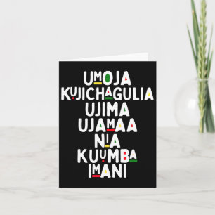 Tarjeta Siete Principios De Kwanzaa Fiesta Afroamericana