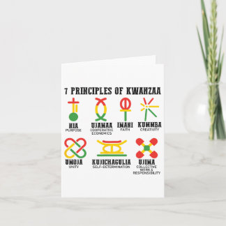 Tarjeta Siete Principios De Kwanzaa Orgulloso Afroamerican