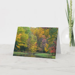 Tarjeta Siete Springs Fall Bridge II Paisaje de Otoño