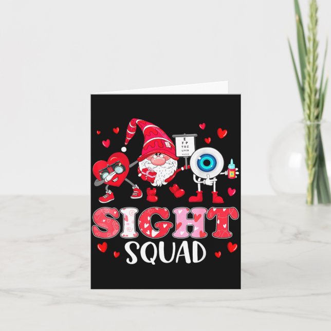 Tarjeta Sight Squad Optician Optometrist Dabbing Heart Val (Anverso)