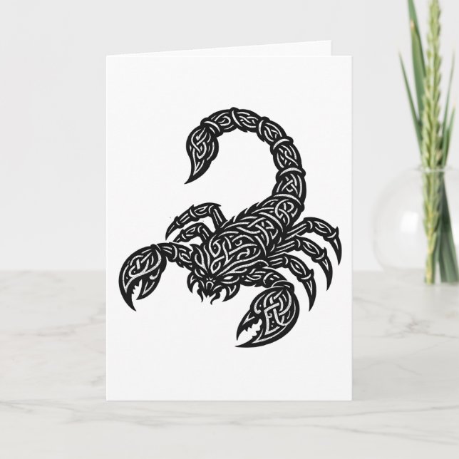 Tarjeta Sigilo de Escorpio — Tatuaje de Zodiaco Mítico (Anverso)
