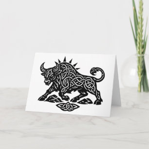 Tarjeta Sigilo del Toro Tauro — Tatuaje Zodiacal Terrenal