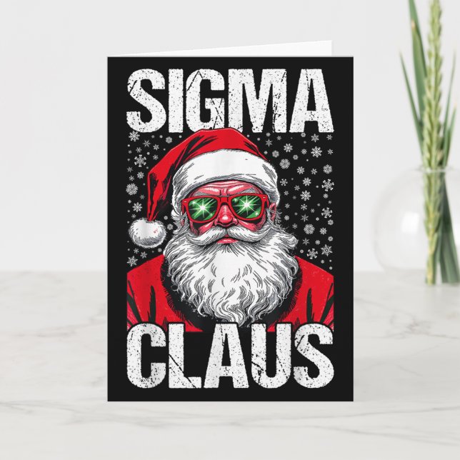 Tarjeta Sigma Claus Santa Funny Christmas Rizz Male For Bo (Anverso)