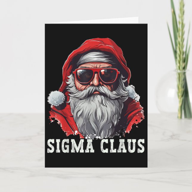 Tarjeta Sigma Claus Santa Funny Christmas Rizz Meme Xmas _ (Anverso)