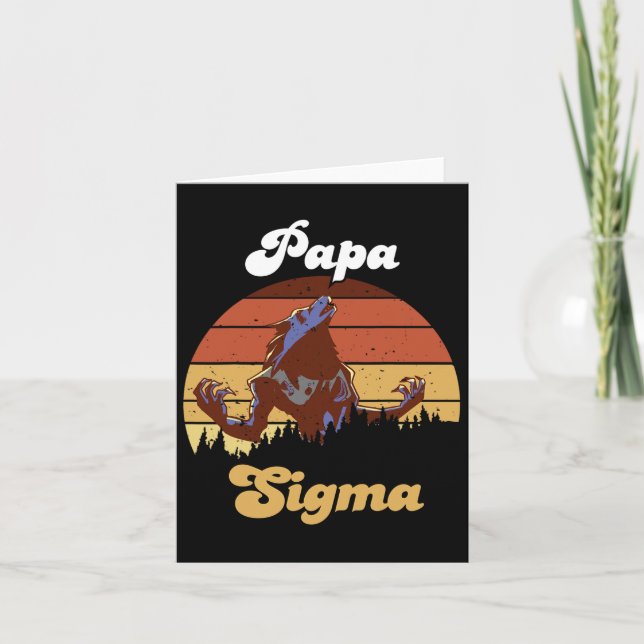 Tarjeta Sigma Papa Lobo Coincidir Tribu Lobos Camping Pack (Anverso)