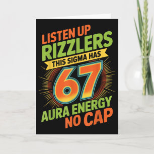 Tarjeta Sigma Tiene 67 Aura Número 67 Aura Farming Helado