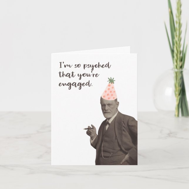 Tarjeta Sigmund Freud Funny Engagement (Anverso)