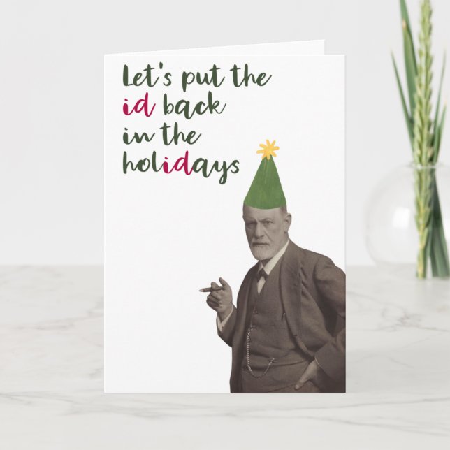 Tarjeta Sigmund Freud Funny Holiday (Anverso)
