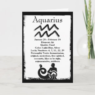 Tarjeta Signo Astrológico Acuario Horóscopo Zodiaco