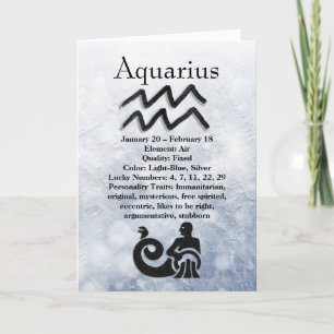 Tarjeta Signo Astrológico Acuario Horóscopo Zodiaco