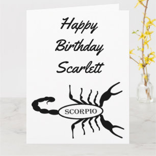 Tarjeta Signo de estrella de escorpión negro Scorpion cump