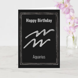 Tarjeta Signo de estrella de zodiaco Aquarius Happy Birthd