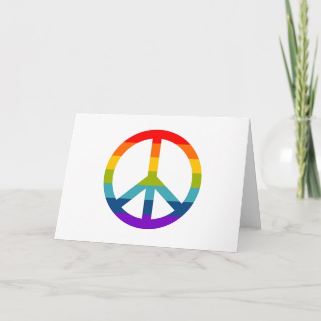 Tarjeta Signo de paz arcoiris (Anverso)