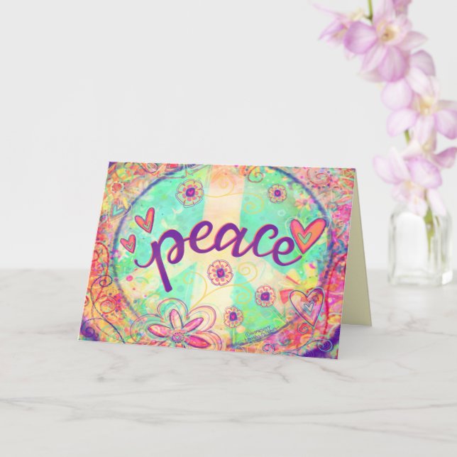 Tarjeta Signo de paz Bonito diversión Inspiradora floral r (Orquídea)