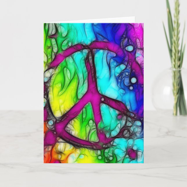 Tarjeta Signo de paz colorida (Anverso)