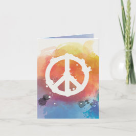 Tarjeta Signo de paz con acuarela - pequeño