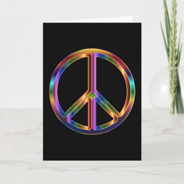 Tarjeta Signo de paz cromado (Anverso)