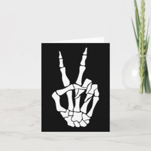 Tarjeta Signo de paz de mano de esqueleto Hueso Halloween