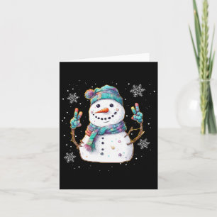 Tarjeta Signo de paz de Snowman Navidades Nieve helada inv
